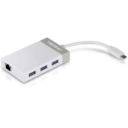 TRENDNET TUC-ETGH3 USB TYPE-C TO GIGABIT ETHERNET ADAPTER + USB HUB