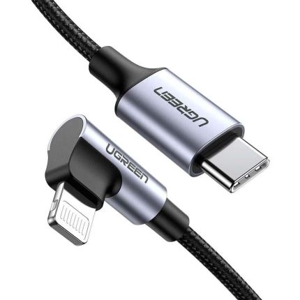 UGREEN 1M USB-C TO LIGHTNING ANGLED CABLE ALUMINUM SHEEL BRAIDED #60763