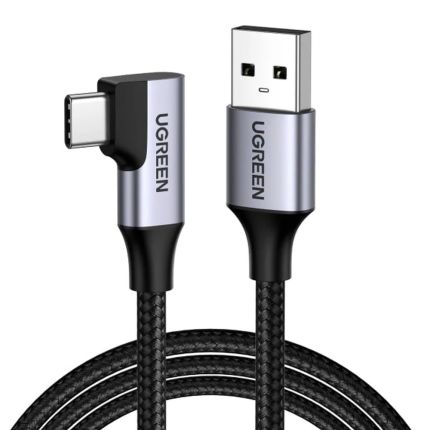 UGREEN 1M USB-A TO USB-C 3.0 3A 90 DEGREE ANGLED CABLE - BLACK #20299