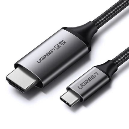 UGREEN 1.5M USB-C TO HDMI MALE TO MALE CABLE ALUMINUM SHELL - GRAY BLACK #50570