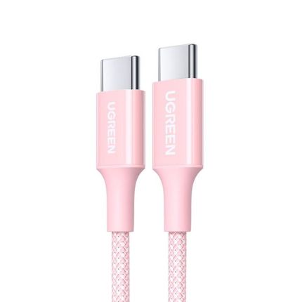 UGREEN 1M 100W USB-C TO USB-C FAST CHARGING BRAIDED CABLE - PINK #65251
