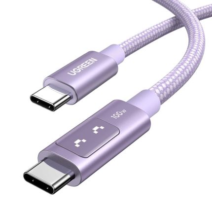 UGREEN UNO 2M 100W USB-C TO USB-C FAST CHARGING BRAIDED CABLE - PURPLE #65216