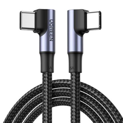UGREEN 1M 100W ANGLED USB-C BRAIDED CABLE - GRAY #70696