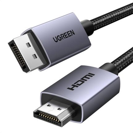 UGREEN 0.2M DISPLAY PORT TO HDMI BRAIDED CABLE (4K@30Hz) #65982S