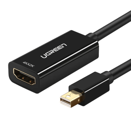 UGREEN MINI DISPLAY PORT MALE TO HDMI FEMALE CONVERTER (4K@30HZ)- BLACK #40360