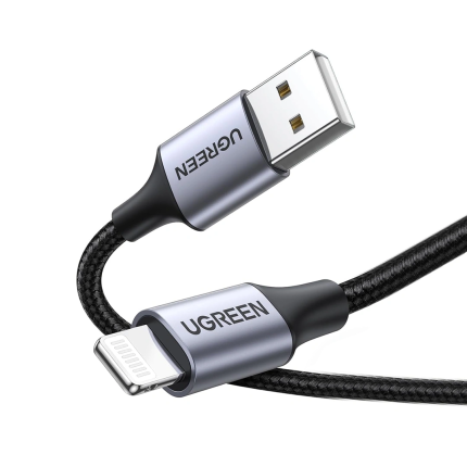 UGREEN 2M USB-A TO LIGHTNING BRAIDED CABLE - GRAY #60158