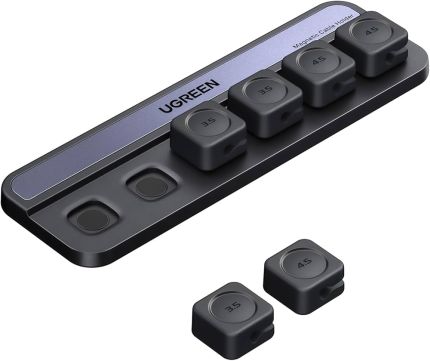 UGREEN 6 CLIPS DESKTOP MAGNETIC CABLE ORGANIZER - BLACK #45097