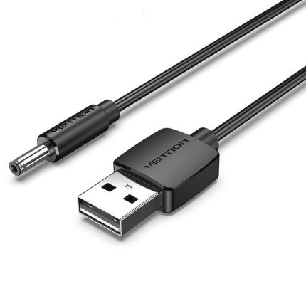VENTION 1M USB TO DC 3.5MM CHARGING CABLE - BLACK ( #CEVBF )