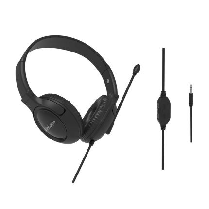 VERBATIM MULTIMEDIA HEADSET WITH NOISE CANCELLING BOOM MIC - BLACK #66705