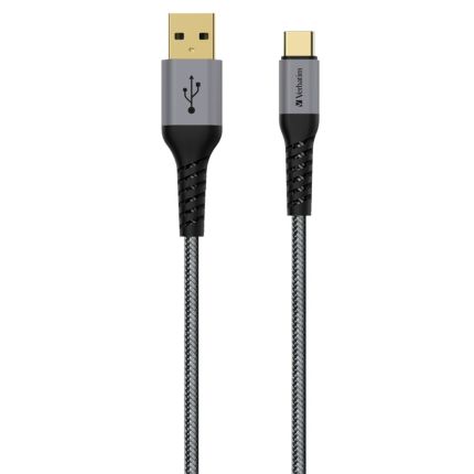 VERBATIM 200CM USB TO TYPE-C TOUGH MAX E-MARKER KEVLAR CABLE-GREY #66117