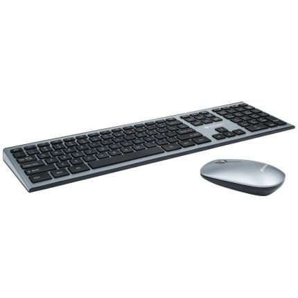 VERBATIM WIRELESS KEEYBOARD & MOUSE COMBO SCISSORS KEYS SILENT -GREY #66751