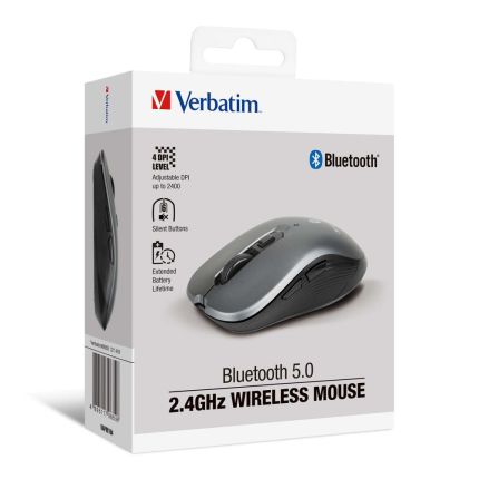 VERBATIM SILENT DUAL MODE BLUETOOTH & 2.4G WIRELESS MOUSE (SILVER) - #66859