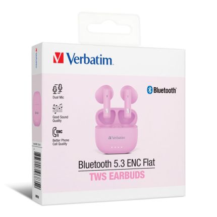 VERBATIM 66835 BLUETOOTH 5.3 ENC FLAT TWS EARRBUDS-(PURPLE)