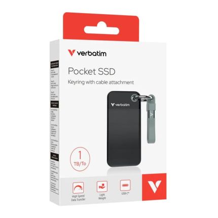 VERBATIM 1TB POCKET SSD USB 3.2 GEN 2 -BLACK/GREY #32190 
