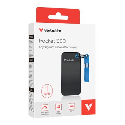VERBATIM 1TB POCKET SSD USB 3.2 GEN 2 -BLACK/BLUE #32191
