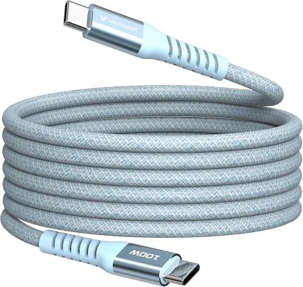 VERBATIM 120CM MAGNETIC TYPE-C CABLE - PD100W USB-C TO USB-C -BLUE #31856