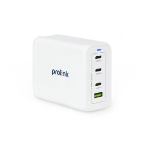 PROLINK GT-410002 100W 4-PORT GaN PD TRAVEL WALL CHARGER WITH INTELLISENSE (3x USB-C PD3.0/ 1x QC3.0/3-IN-1 ADAPTER)